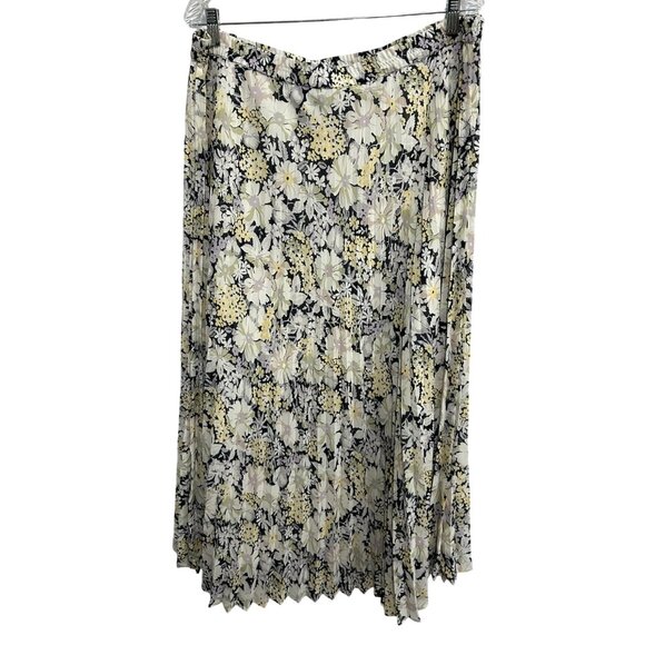 Chaps Floral Pleated Midi Skirt Multicolor Size XL - Picture 2 of 8